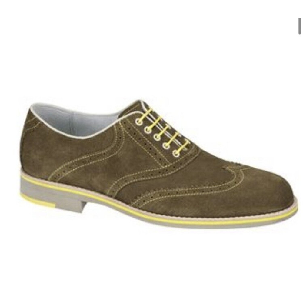 $135 Johnston & Murphy Lace Up Brown Suede Leather Shoes Oxford Men 10.5 M
